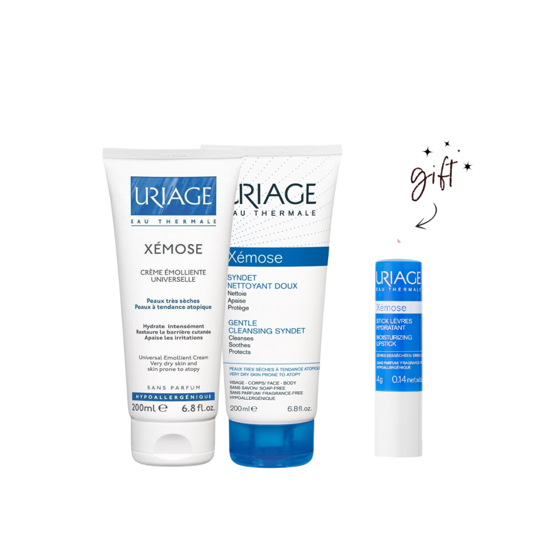 Uriage Xemose Moisturizing Bundle + Lip Care Gift Skin Care feel22