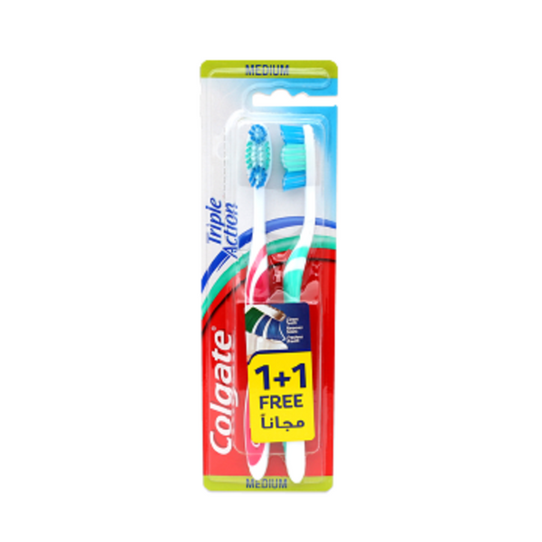 Colgate Medium Triple Action TwinPack Toothbrush