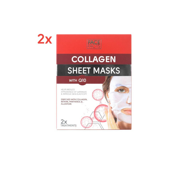 Face Facts Collagen & Q10 Sheet Mask 2x 20ml
