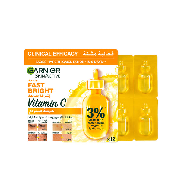 Garnier Fast Bright [3%] Vitamin C & Niacinamide Brightening Ampoule Serum