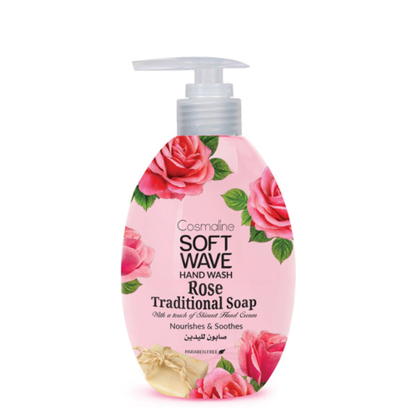 Cosmaline Soft Wave Rose Traditional Soap Hand Wash - Liquid Soap