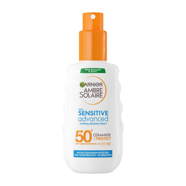 Garnier Ambre Solaire Sensitive Advanced SPF 50+ Ceramide Protect Sunscreen Spray For Adults 150ml