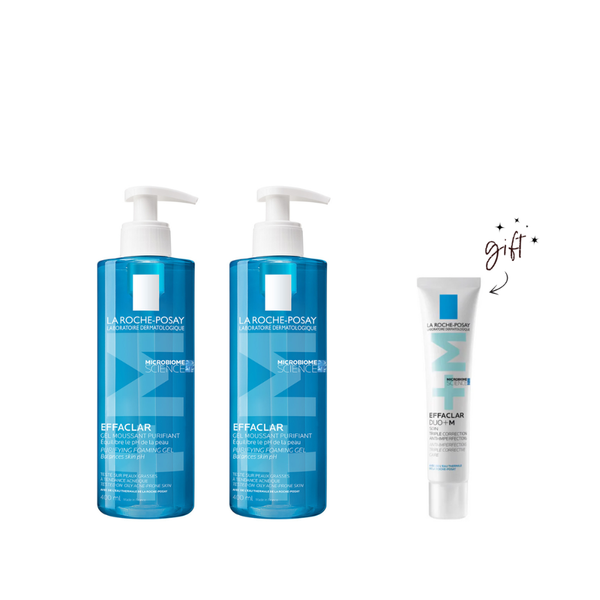 La Roche-Posay Effaclar Foaming Cleansing Gel Duo Bundle + Free Full Size Duo+ M