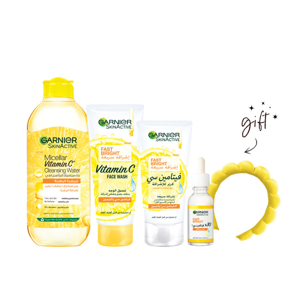 Garnier Fast Bright Day Time Routine Bundle + Free Gift At 20% Off