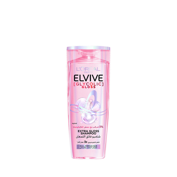 L'Oréal Paris Elvive Glycolic Gloss Extra Gloss Shampoo for Dull Porous Hair Powered by 3% Glycolic Acid