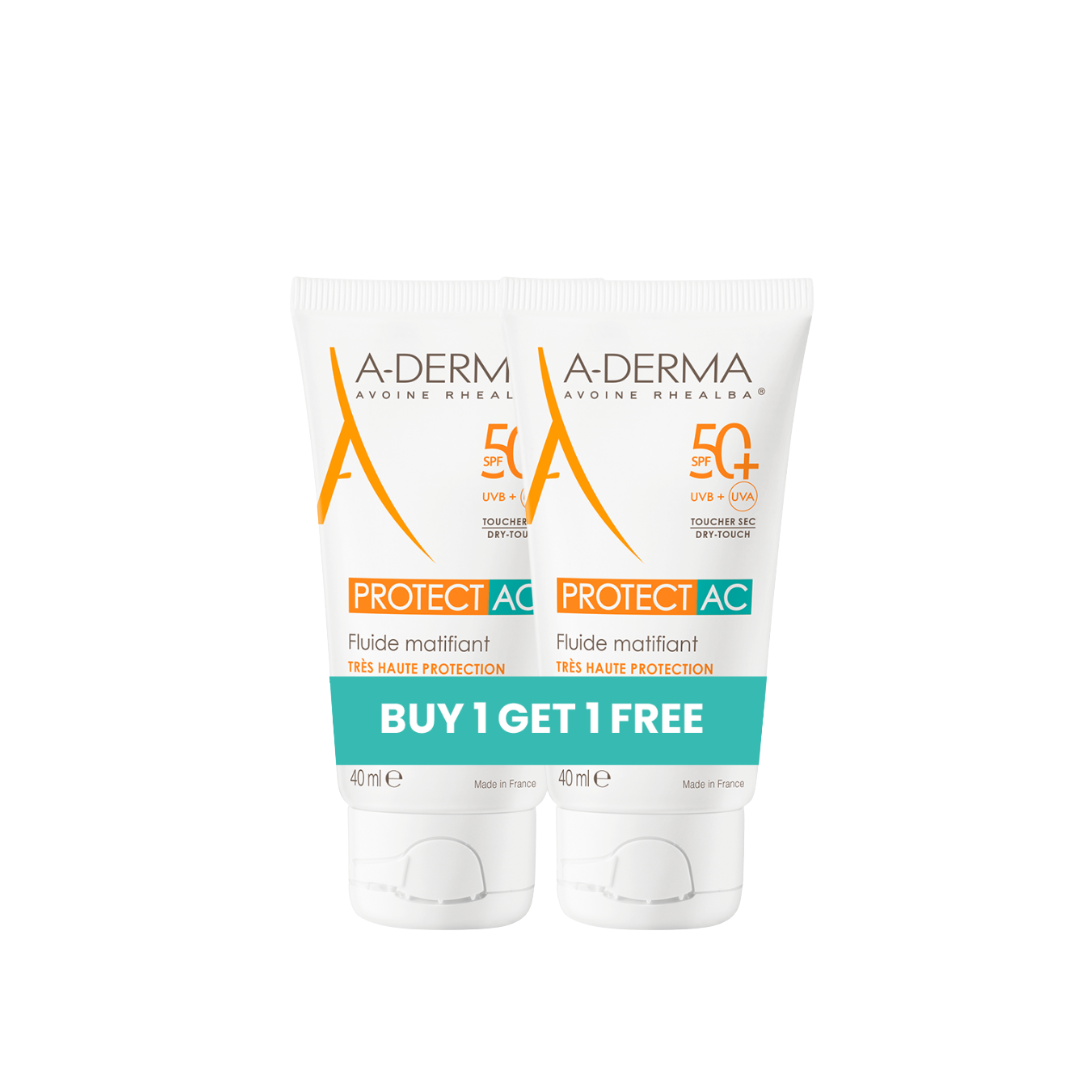 A-Derma Protect AC Mattifying For Acne Prone Skin Face Fluid Sunscreen ...