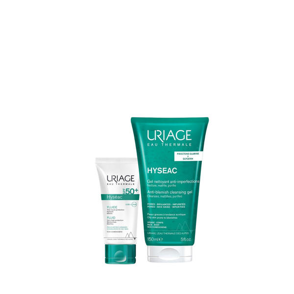 Uriage Hyseac Fluide Spf 50+ & Hyseac Cleansing Gel at 30% Off