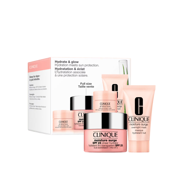 Clinique Hydrate And Glow Moisture Surge For Hydration Meets Sun Protection Set