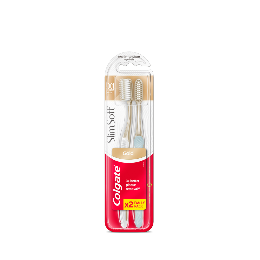 Colgate Slim Soft Charcoal Gold TwinPack Toothbrush| Lebanon – Feel22