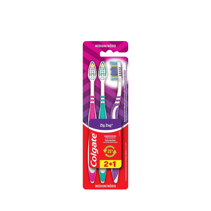 Colgate Zigzag Medium Toothbrush Pack of 3| Dental Care – Feel22
