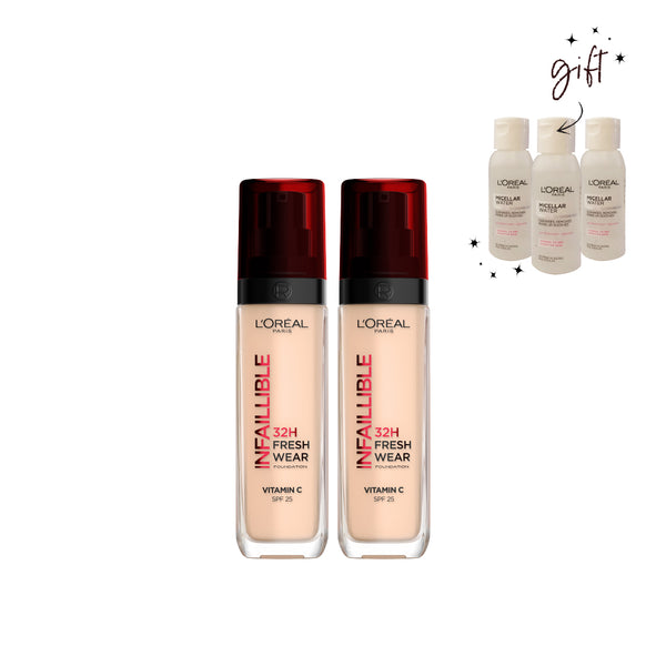 L'Oreal Paris Infaillible 32H Foundation Bundle At 20% Off + Free Minis