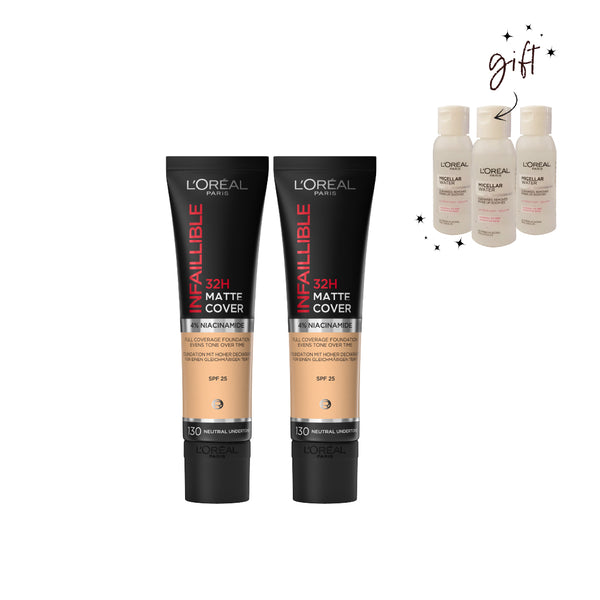 L'Oréal Paris Infaillible Foundation Duo Bundle 20% Off + Free Minis