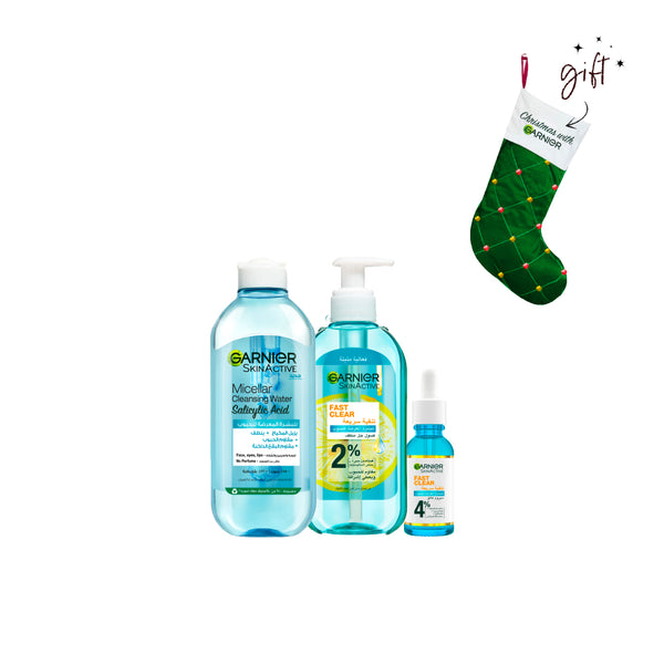 Garnier Fast Clear Anti-Acne Bundle + Free Chritmas Stocking At 20% Off