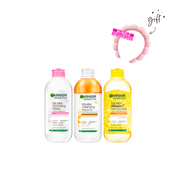 Garnier Micellar Full Sized Collection Bundle + Free Bubble Headband At 25% Off