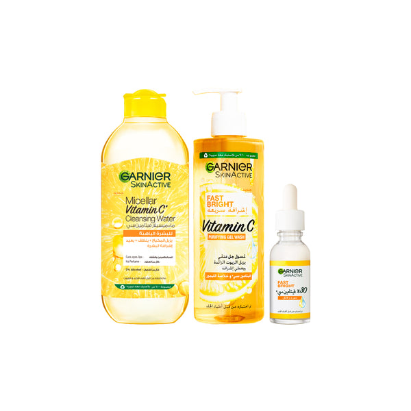 Garnier Vitamin C Face Wash, Serum & Micellar Bundle At 25% Off