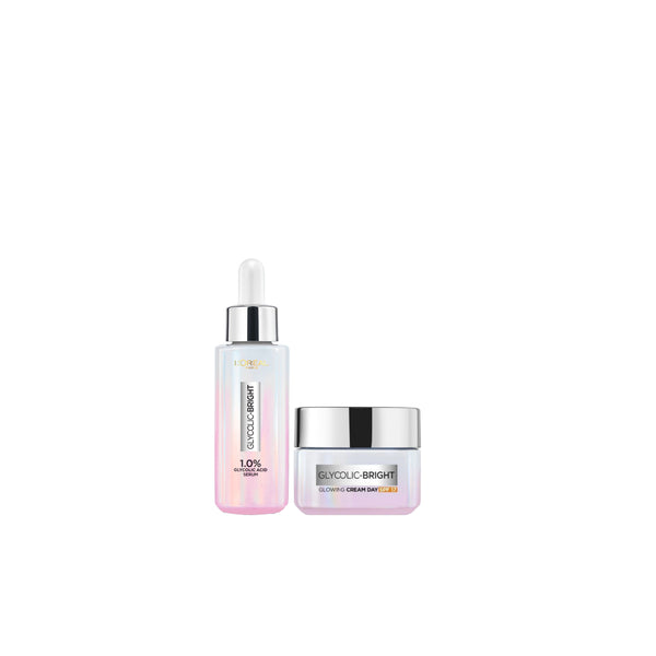 L'oreal Paris Glycolic Serum And Cream Bundle At 20% Off