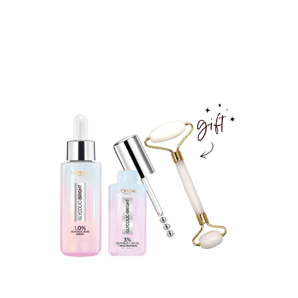 L’Oréal Paris Glycolic Double Serum Bundle 20% Off + Free Roller