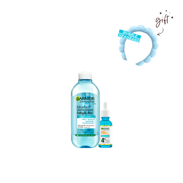 Garnier Fast Clear Anti-Acne Serum & Micellar Bundle + Free Bubble Headband At 15% Off