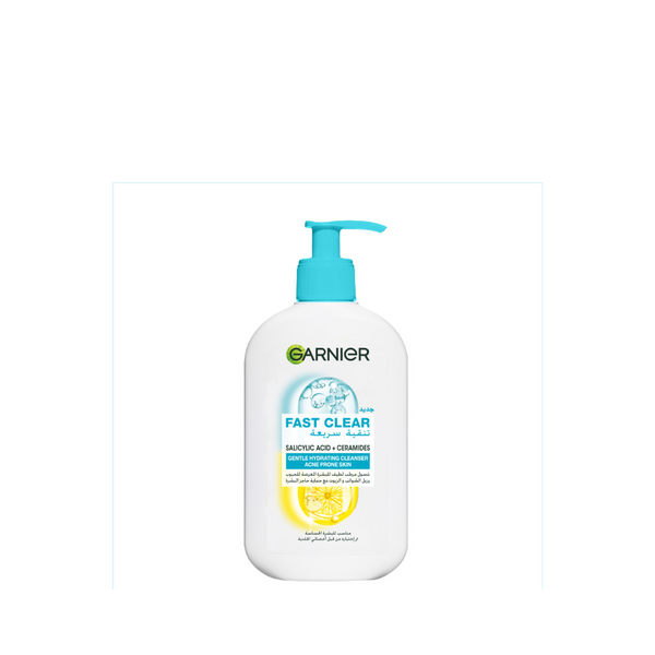 Garnier Fast Clear Gentle Cleanser Hydrating Face Wash for Acne Prone Skin 250ml