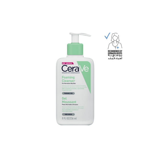 CeraVe Foaming Cleanser For Normal To Oily Skin With Hyaluronic Acid