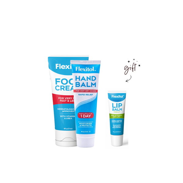 Flexitol Hand & Foot Cream Bundle + Lip Balm Gift