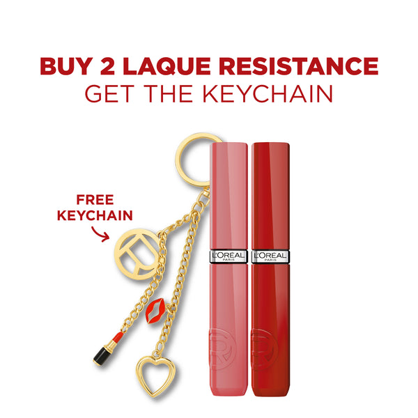 L'Oréal Paris Laque Resistance Lipstick Duo Bundle + Free Charm