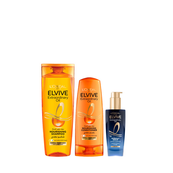 L'Oréal Paris Elvive Exoil Shampoo, Conditioner And Serum Bundle At 15% Off