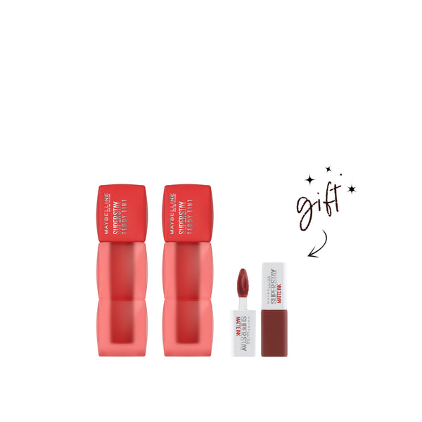 Maybelline Super Stay Teddy Tint Lip Tint Duo Bundle At 15% Off + Free Mini