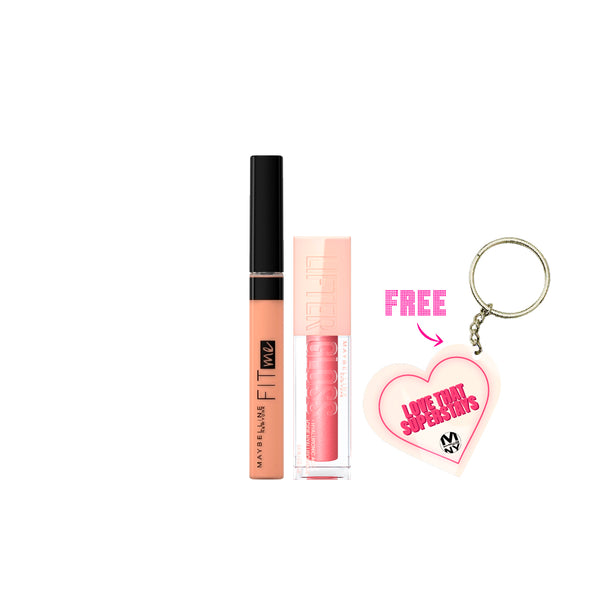 Maybelline Lifter Lip Gloss x Fit Me Bundle At 15% Off + Free Keychain