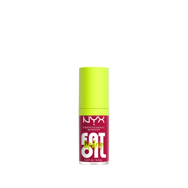 NYX Professional Makeup Fat Oil Lip Drip, Moisturizing, Shiny, Vegan Tinted Lip Gloss, Non-Sticky Finish, 12H Hydration, Squalane, Raspberry and Cloudberry Oils