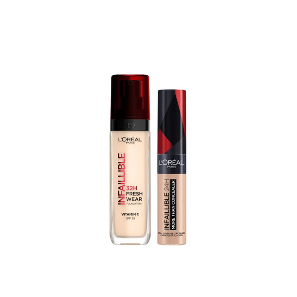 L'Oreal Paris Freshwear Foundation And Concealer Bundle + Free Gift At 20% Off