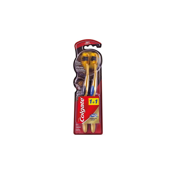 Colgate 360 Toothbrush Charcoal Gold Soft Buy 1 Get 1 Free
