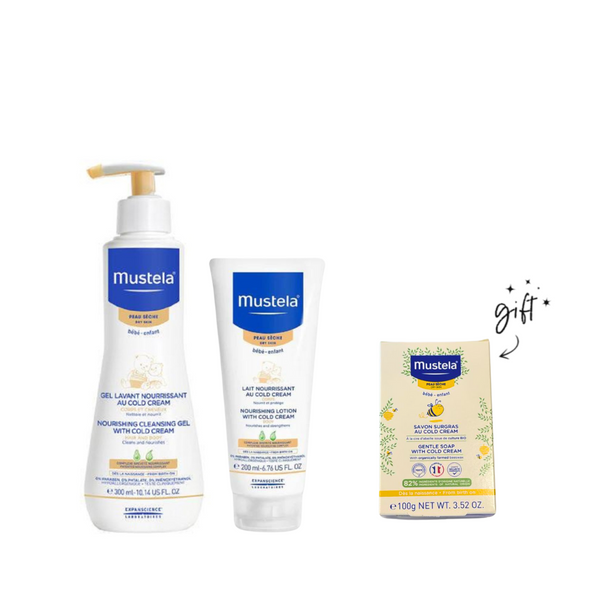 Mustela Dry Skin Nourishing Duo Bundle + Free Soap