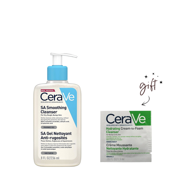 CeraVe SA Smoothing Cleanser + Free Samples Bundle