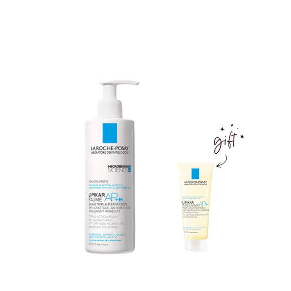 La Roche-Posay Lipikar Baume Ap+M Moisturizer + Free Oil Bundle