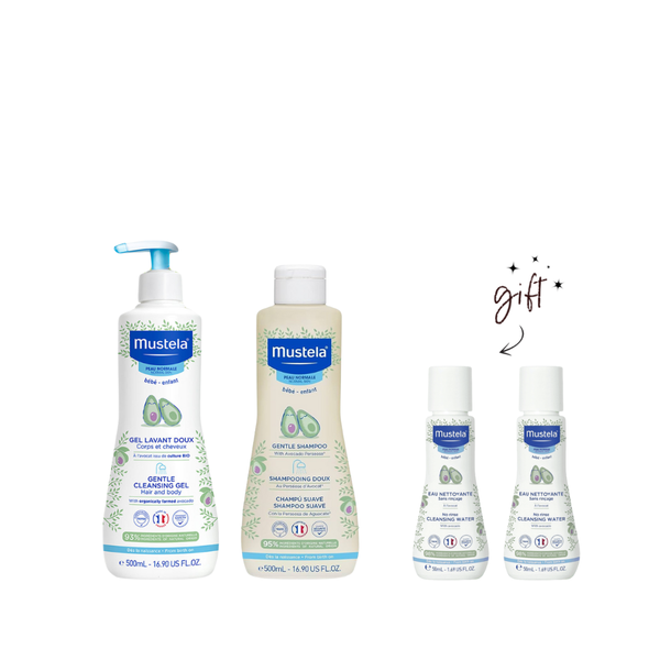 Mustela Normal Skin Cleanser And Shampoo Bundle + Free 2xCleansers At 20% Off