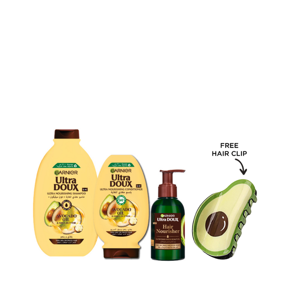 Garnier Ultra Doux Avocado Butter Bundle + Free Avocado Hair Clip