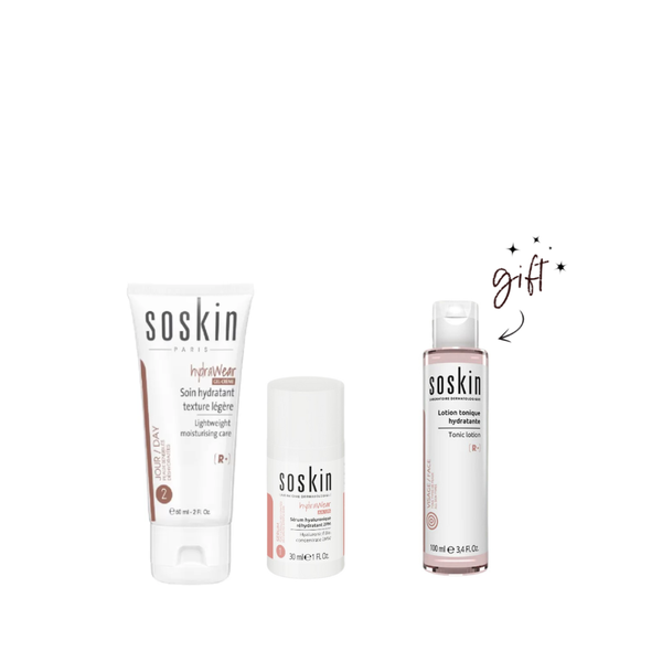 Soskin Hyaluronic Serum & HydraWear Moisturizing Cream Bundle + Free Lotion