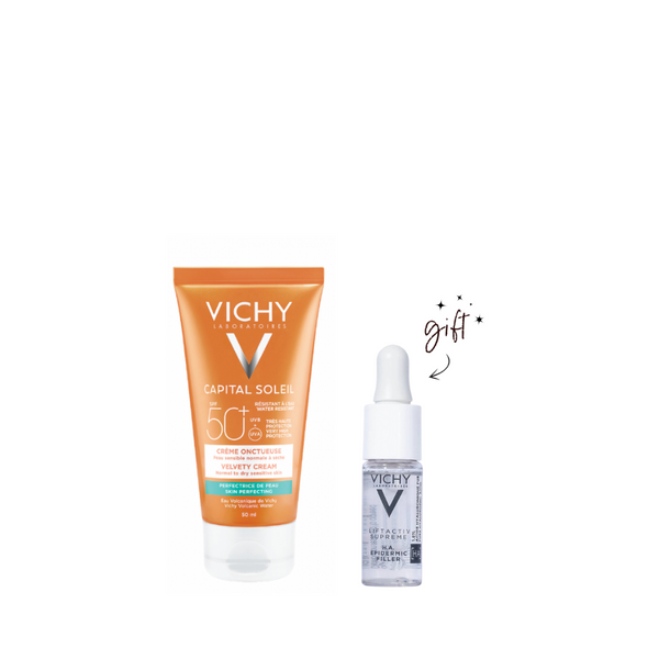 Vichy Capital Soleil Velvety Sunscreen + Free HA Filler Bundle