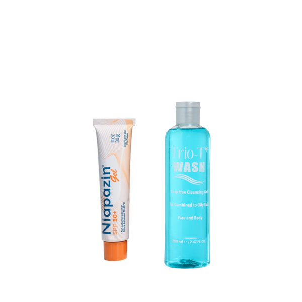 Triopharm Niapazin Spf50+ & TrioT Wash Bundle At 20% Off