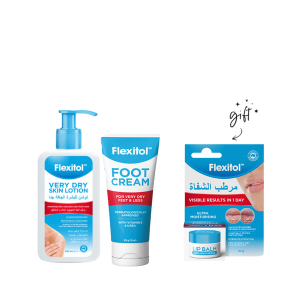 Flexitol Lotion And Foot Cream Bundle + Free Lip Balm