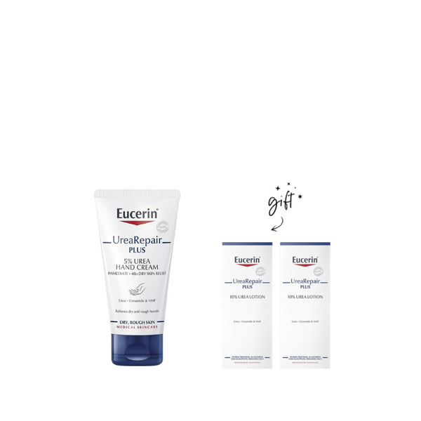 Eucerin UreaRepair Dry Skin Hand Cream + Free Gifts Bundle