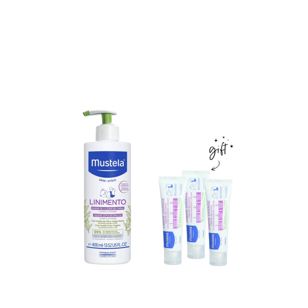 Mustela Liniment Diaper Change Cleanser + Free 3 x Mini Cream Bundle