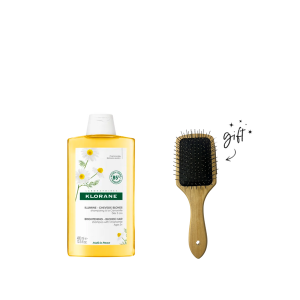 Klorane Shampoo With Chamomile For Blond Hair + Free Brush Bundle