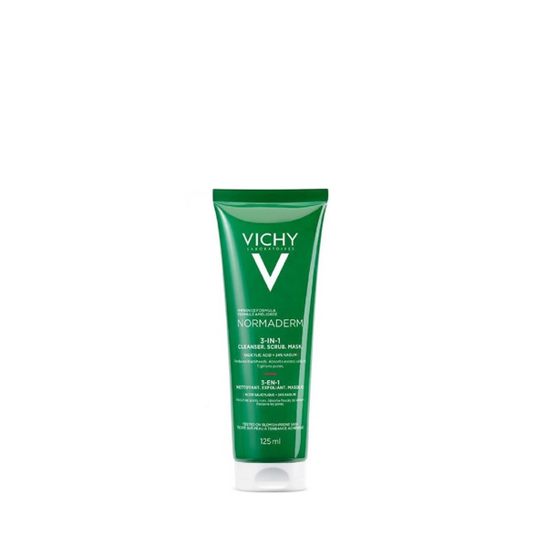 Vichy Normaderm 3 in 1 Cleanser, Scrub & Mask for Oily/Acne Skin 125ml