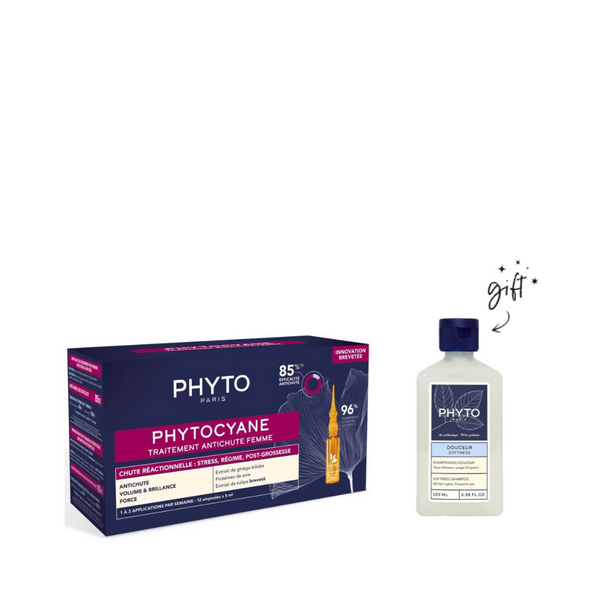 Phyto Phytocyane Reactional Ampoules + Free Shampoo