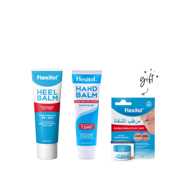 Flexitol Hand And Heel Bundle + Free Lip Balm Jar