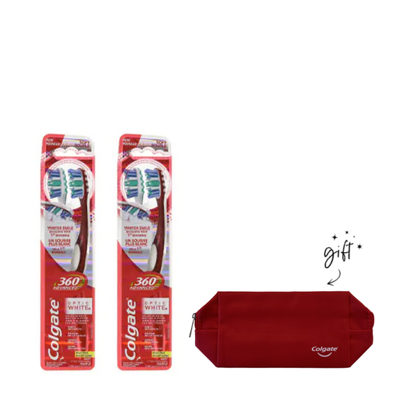 Colgate Optic White Toothbrush Bundle + Free Pouch