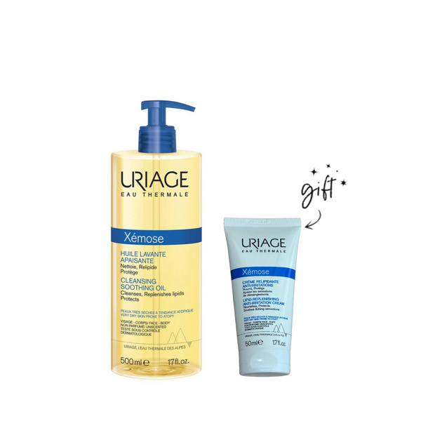 Uriage Xemose Cleansing Oil + Free Cream Bundle