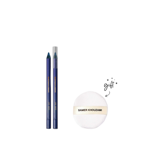 Samer khouzami Divine Kajal Eye Pencil + Free Powder Puff Bundle